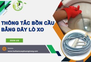 Thông tắc bồn cầu bằng dây lò xo