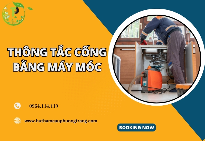 Thông tắc cống bằng máy móc